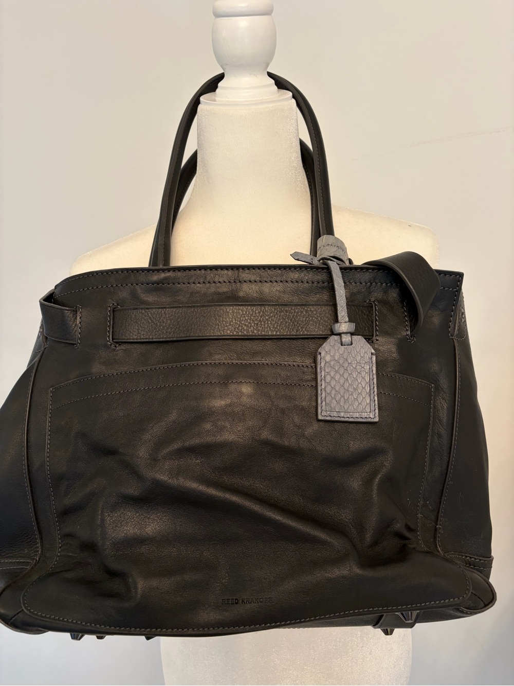 Reed Krakoff Leather Tote Satchel wool mixed media
